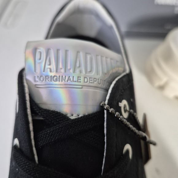 Palladium Platform Sneakers Women 8 Med Black Marshmallow Revolt Lo Tx New - Picture 7 of 8